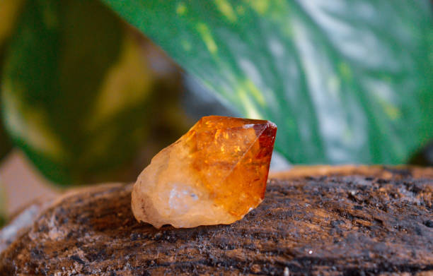 Citrine quartz mineral on decoration