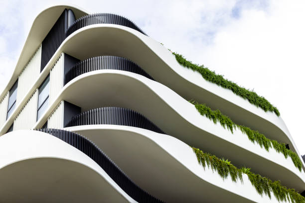 istock Closeup new, modern apartment building, background with copy space 1469795033