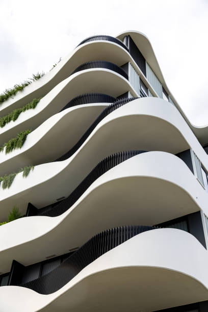 istock Closeup new, modern apartment building, background with copy space 1469795297