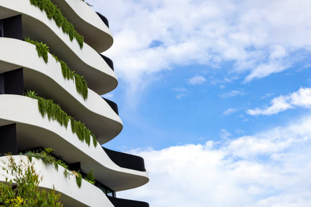 istock Closeup new, modern apartment building, background with copy space 1469795865