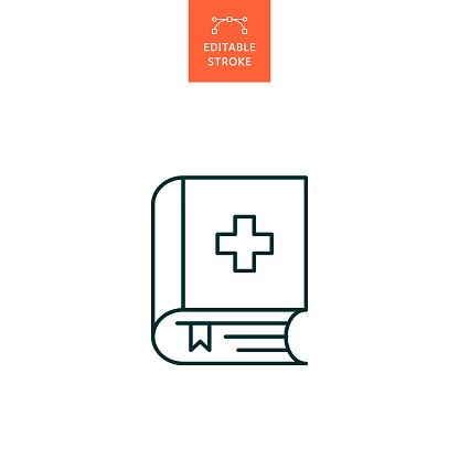 First Aid Manual Line Icon with Editable Stroke. The Icon is suitable for web design, mobile apps, UI, UX, and GUI design.