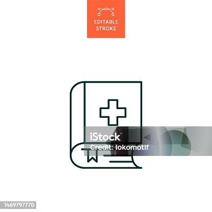 istock First Aid Manual Line Icon with Editable Stroke. The Icon is suitable for web design, mobile apps, UI, UX, and GUI design. 1469797770