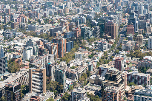 Santiago, Chile urban skyline and cityscape