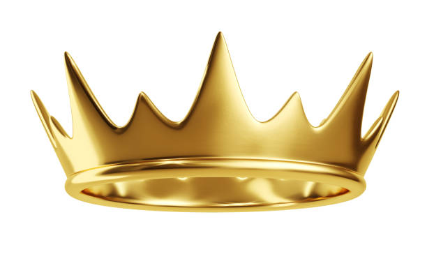 Queen golden crown isolated on a white background. stock photo