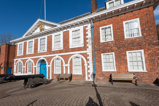 Exeter.Devon.United Kingdom.February 19th 2023.View of the Custom House in Exeter