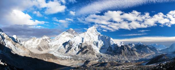 istock Mount Everest, himalaya, evening panoramic view 1469804481
