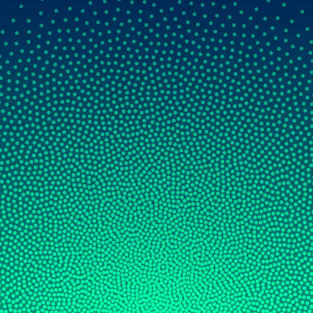 Vector illustration of Abstract design with dots and Green gradients - Stippling Art - Trendy background