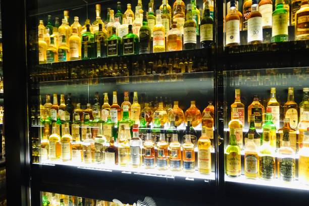 istock Shiny whisky cabinet - stock photo 1469807028