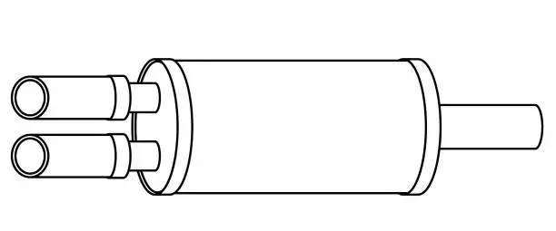 Vector illustration of Exhaust muffler contour illustration