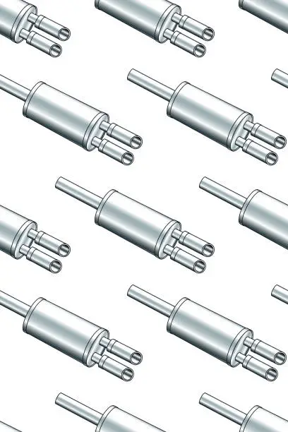 Vector illustration of Exhaust muffler pattern