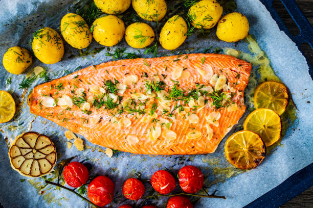 istock One sheet pan salmon and veggies 1469808622