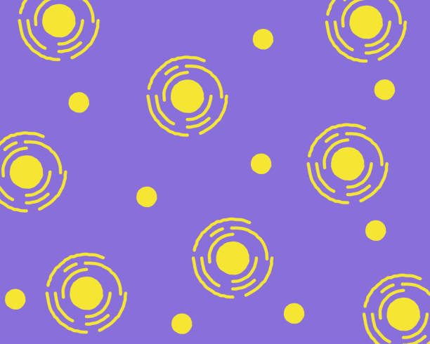 istock Purple background with yellow circles in the form of the sun. Minimalistic style. Flat Graphics. Vector 1469809027