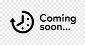 istock Coming soon clock icon, new open vector sign of timer with time arrow. Coming soon promotion countdown clock symbol 1469809561