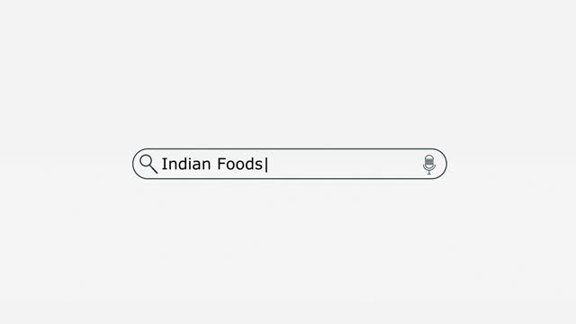 Indian Foods Typed in Search Engine Bar on Digital Screen stock video