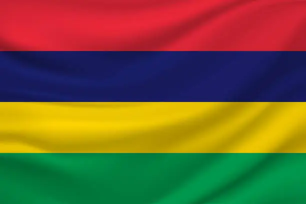 Vector illustration of Mauritius flag. Vector
