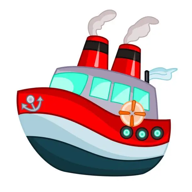 Vector illustration of Steamship Vector Illustration.