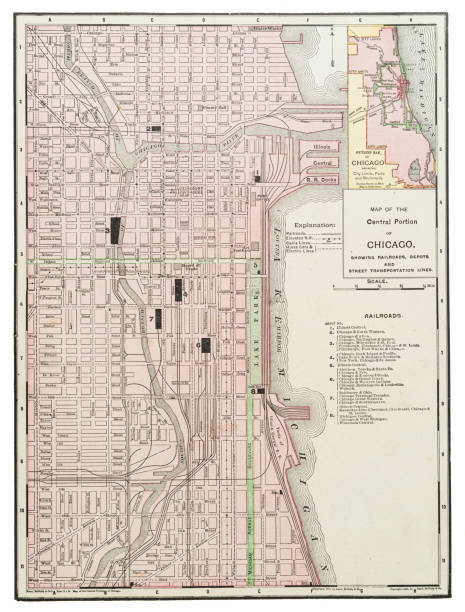 istock Map of the city of Chicago, Illinois State 1899 1469826422