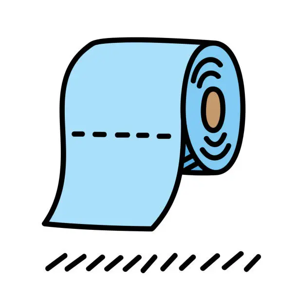 Vector illustration of Toilet Paper Doodle 6