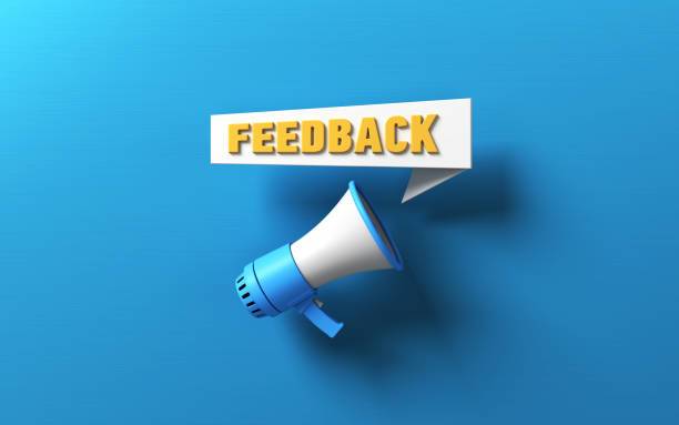 istock Feedback Coming Out From Blue Megaphone On Blue Background 1469836292