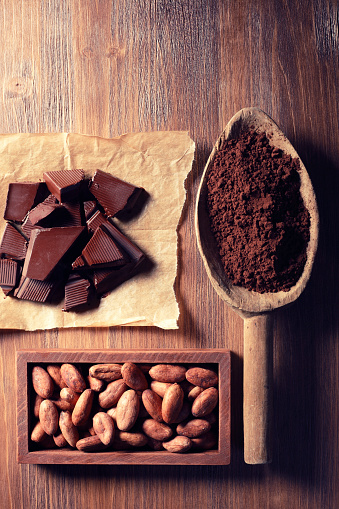 Cocoa beans and cocoa powder