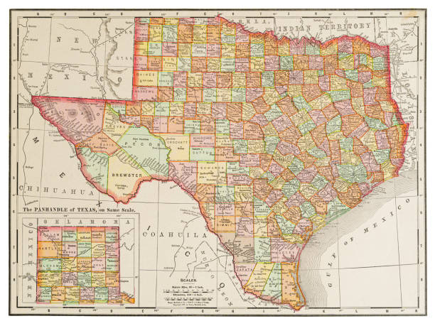 istock Map of the state of Texas, USA 1899 1469855451