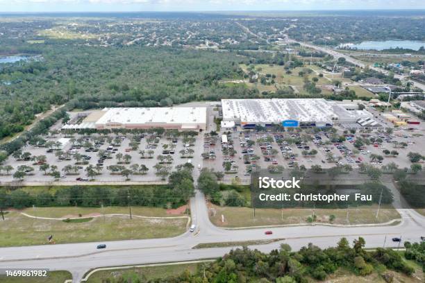 Walmart And Home Depot Stock Photo - Download Image Now - Aerial View, Color Image, Florida - US State