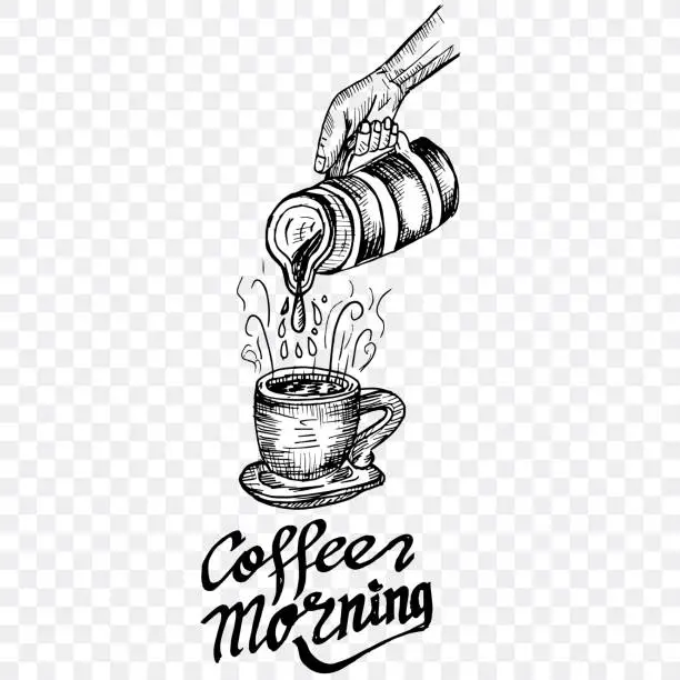 Vector illustration of Coffee Morning, sketch and illustration