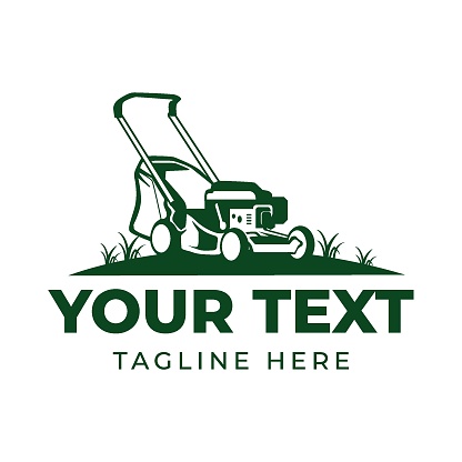 Lawn mower logo template. Lawn Gardening Logo Design. Vector illustration