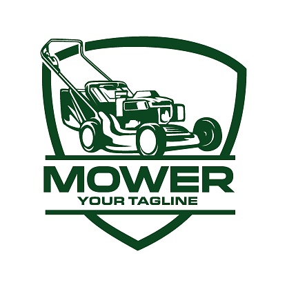 Lawn mower logo template. Lawn Gardening Logo Design. Vector illustration