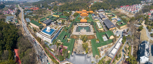 Aerial photography of Donglin Temple in Jiujiang, Jiangxi