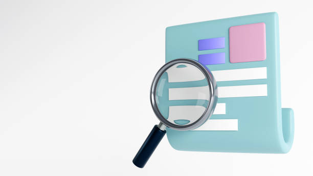 istock 3d rendering of Magnifying glass over paper document on white background 1469872707