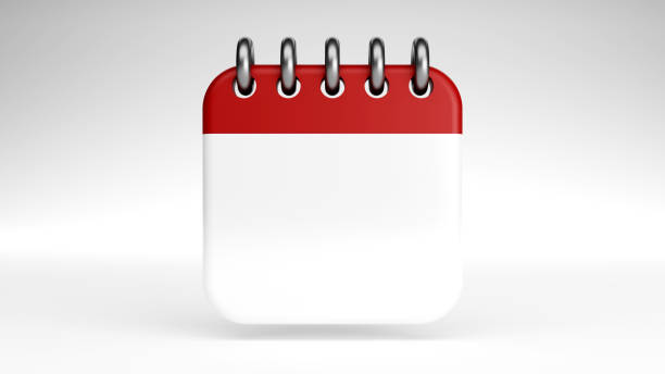 istock 3d rendering blank calendar icon with rings on white background, work planning concept 1469872795