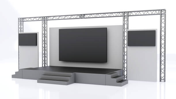 istock 3D rendering of the stage show and truss construction for presentation performance business 1469874011