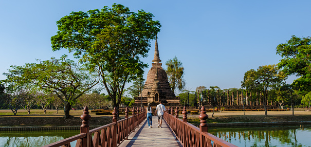 View of the scenic Prasat Muang Tam, a Khmer Hindu Temple in Prakhon Chai District, Buriram Province, Thailand