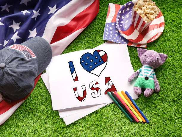 istock I love USA. Children's drawing. Independence Day concept. 1469876175