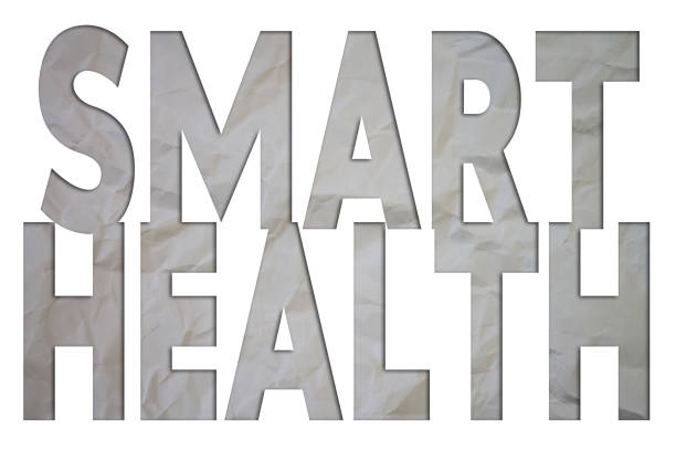 istock Smart Health text with Torn, Crumpled White Paper on colored background. 1469877236