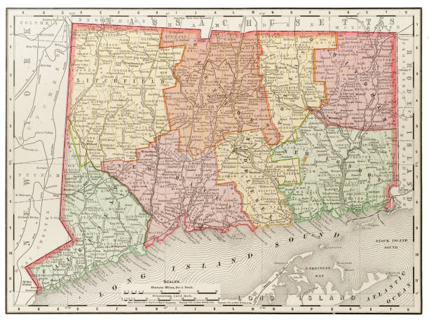 istock Map of the state of Connecticut, USA 1899 1469877888