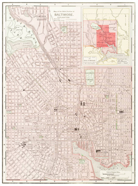 istock Map of the city of Baltimore, Maryland 1899 1469877894