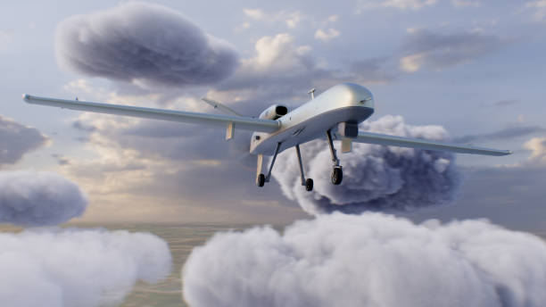 istock 3D animation of drone launching missiles 1469882898