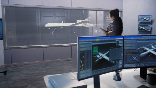 istock Engineers check aerodynamics of drone 1469882946