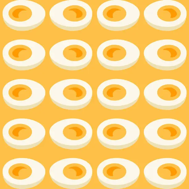 Vector illustration of Background, Half of Boiled Egg.