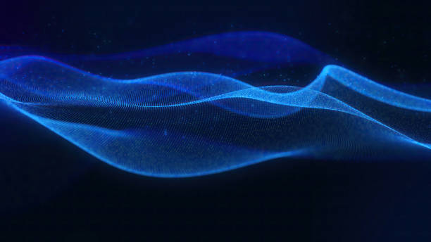 istock blue technology digital wave background, wavy motion graphic abstract particle, digital concept 1469886738