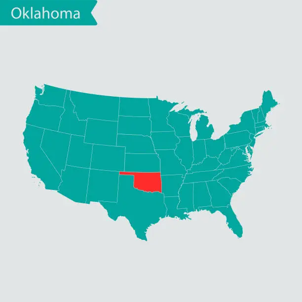 Vector illustration of Oklahoma map