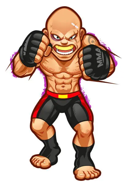 Vector illustration of MMA fighter