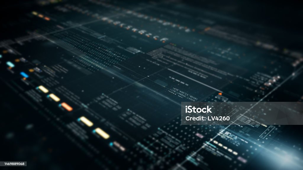 Computer Simulation Background Advance Data Simulation Hud Screen Background Stock Illustration ...