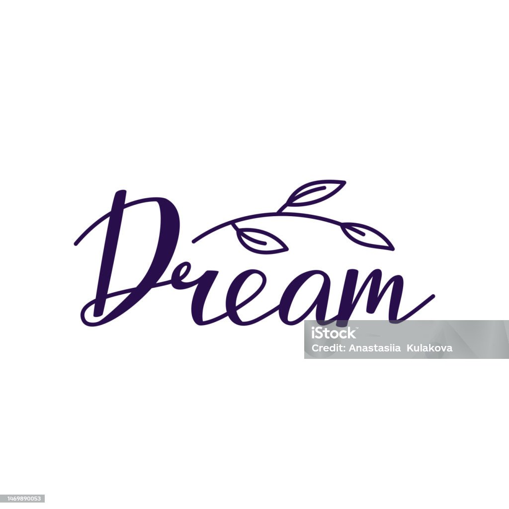 Dreamy Lettering Dream Hand Drawn Lettering Stock Illustration - Download Image Now ...