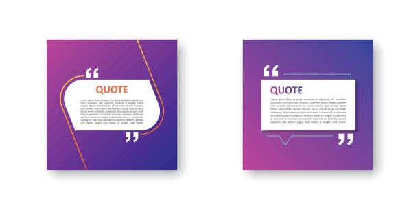 Quote frame blank template icon in flat style. Empty speech bubble vector illustration on isolated background. Textbox sign business concept. Quote frame blank template icon in flat style. Empty speech bubble vector illustration on isolated background. Textbox sign business concept. presentation speech borders stock illustrations
