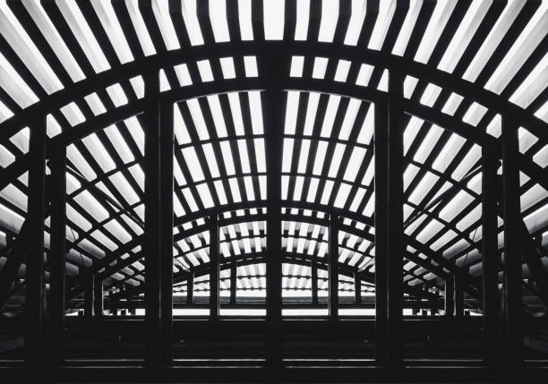 istock Steel pattern Glass Roof Modern building Architecture details 1469893412