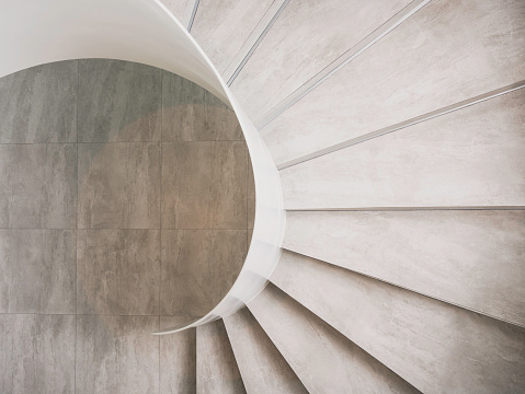 Simple white spiral staircase, 3DCG