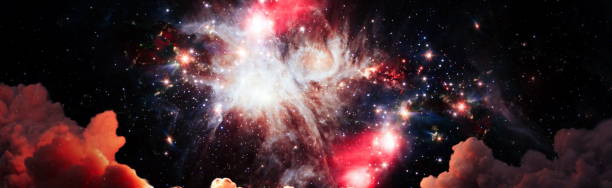istock Panorama  outer space collage. Abstract wallpaper. Elements of this image furnished by NASA 1469894099
